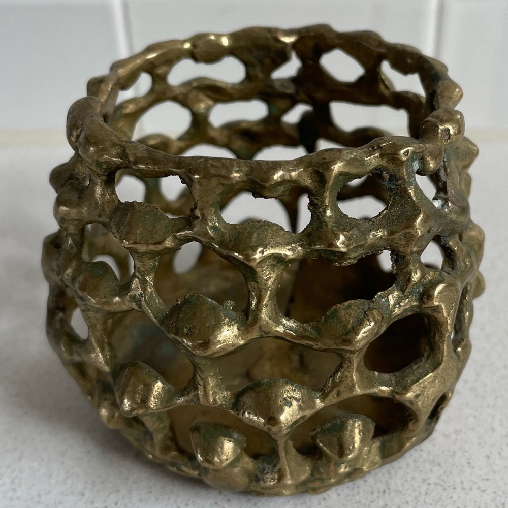 Metal Pinecone Votive Holder